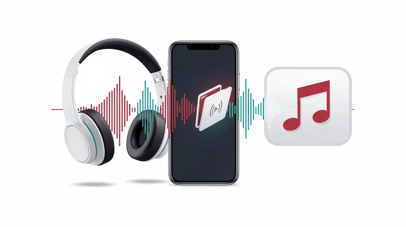 A smartphone and laptop showing a TikTok video being saved as an MP3 audio file
